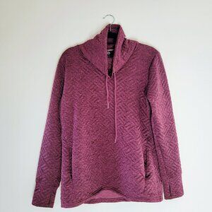 RBX Active Women's Purple Quilted Cowl Neck Pullover with Pockets Medium